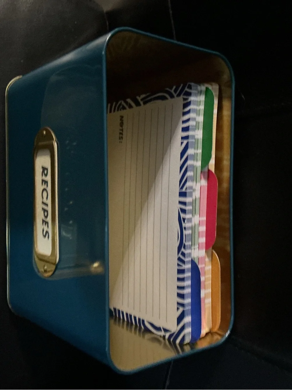 Metal Recipe Box with Blank Cards - Teal 6X8” Vtg/rustic Brand: Tabitha Brown